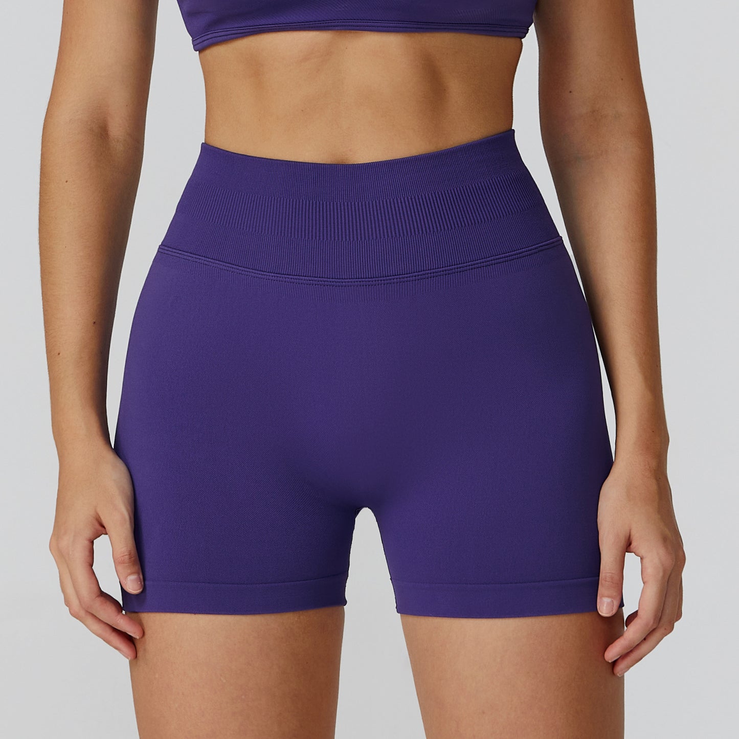 High Waist Pleated Seamless Yoga Shorts