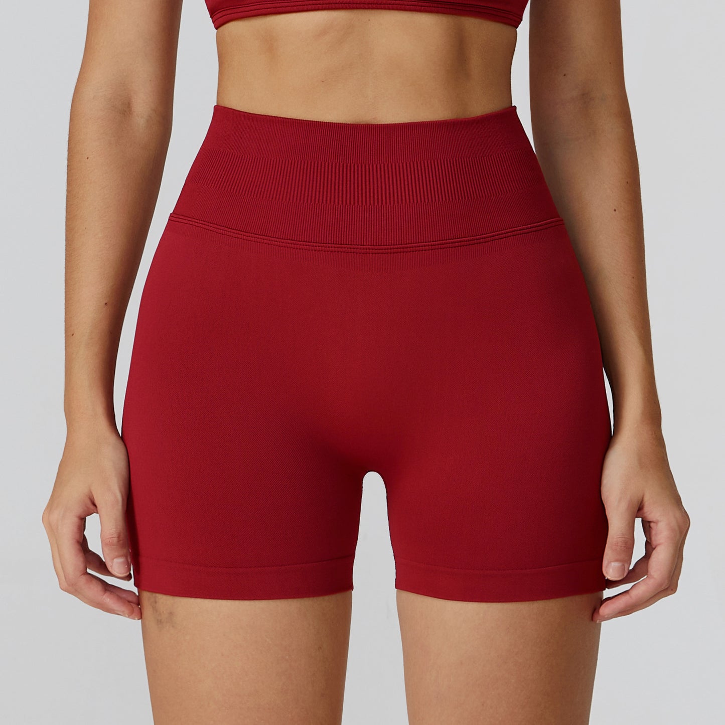 High Waist Pleated Seamless Yoga Shorts