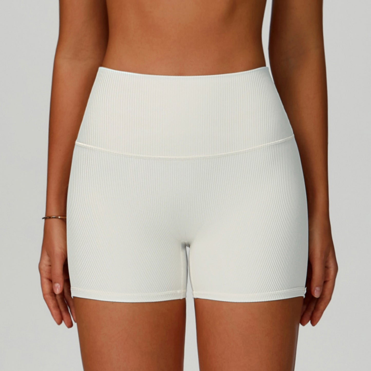 Threaded Tight Yoga Shorts High Waist Hip Lift Sports Shorts