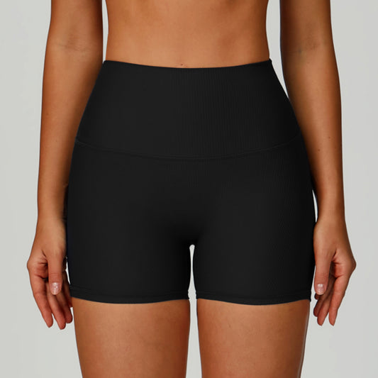 Threaded Tight Yoga Shorts High Waist Hip Lift Sports Shorts