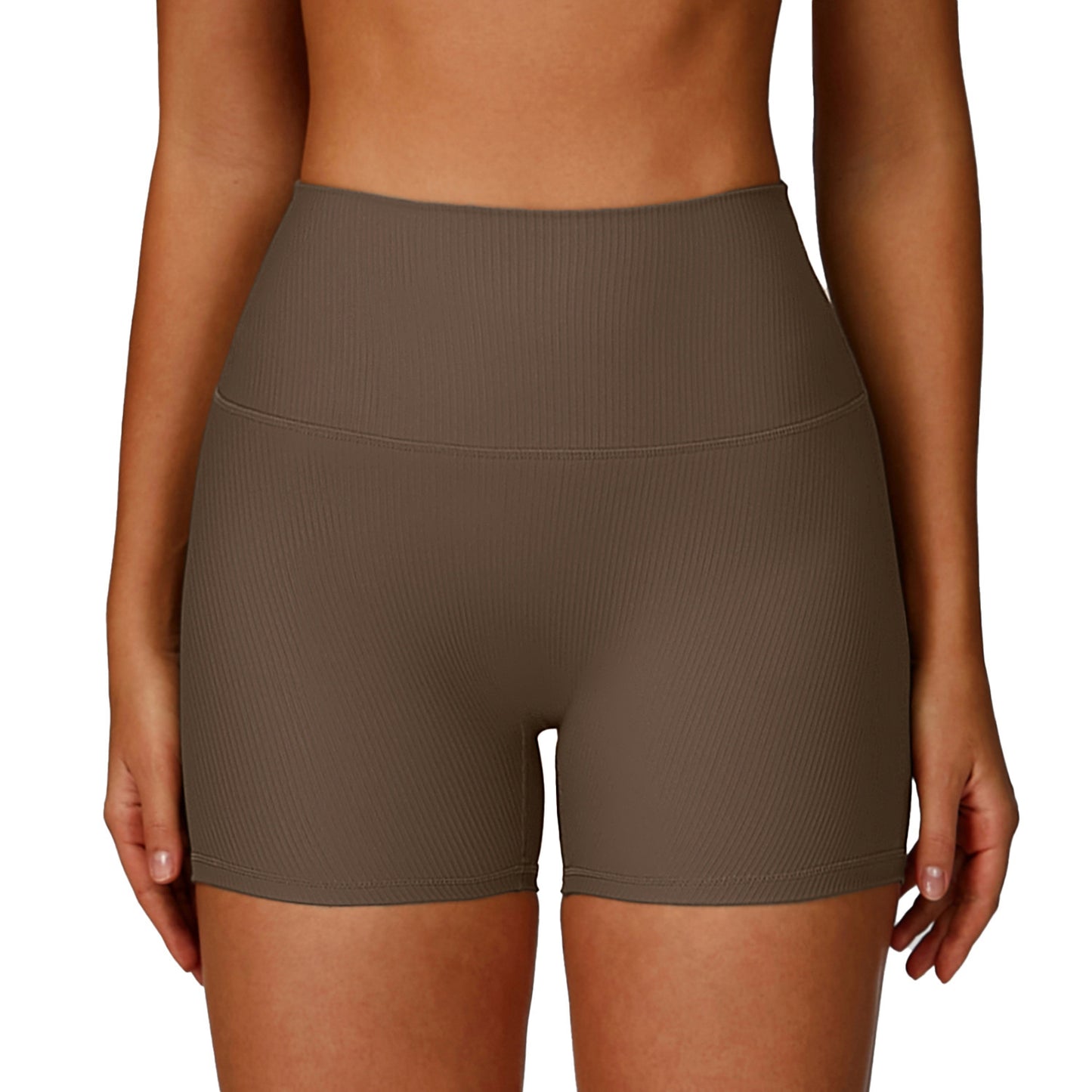 Threaded Tight Yoga Shorts High Waist Hip Lift Sports Shorts