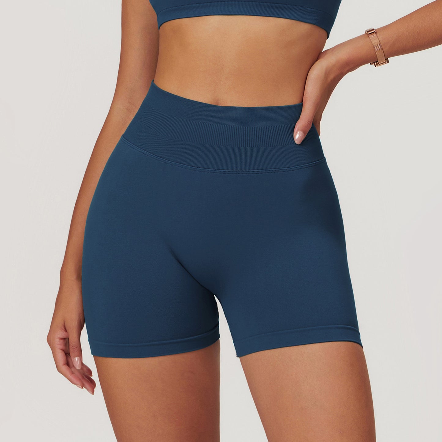 Seamless High Waist Yoga Shorts Skinny Hip Raise Exercise Workout Pants
