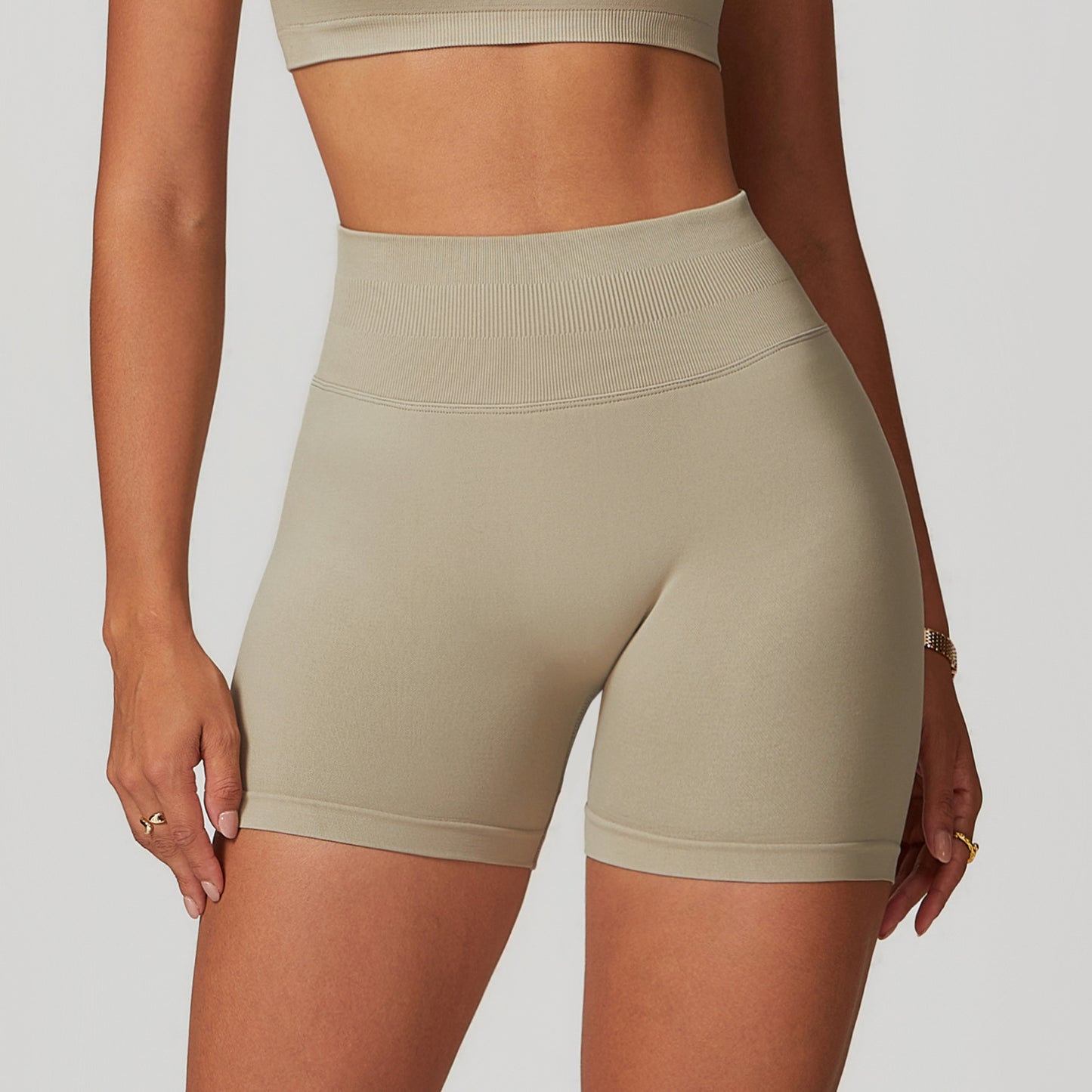 Seamless High Waist Yoga Shorts Skinny Hip Raise Exercise Workout Pants