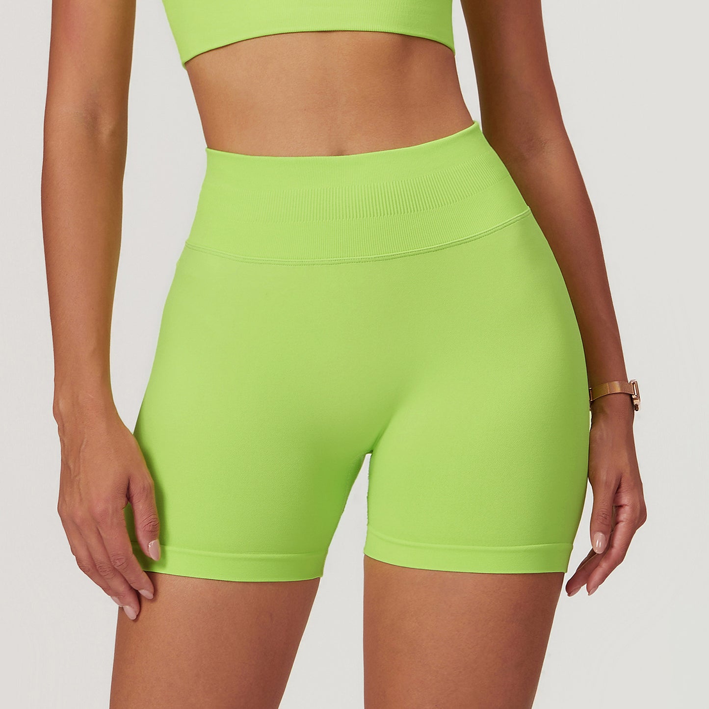 Seamless High Waist Yoga Shorts Skinny Hip Raise Exercise Workout Pants