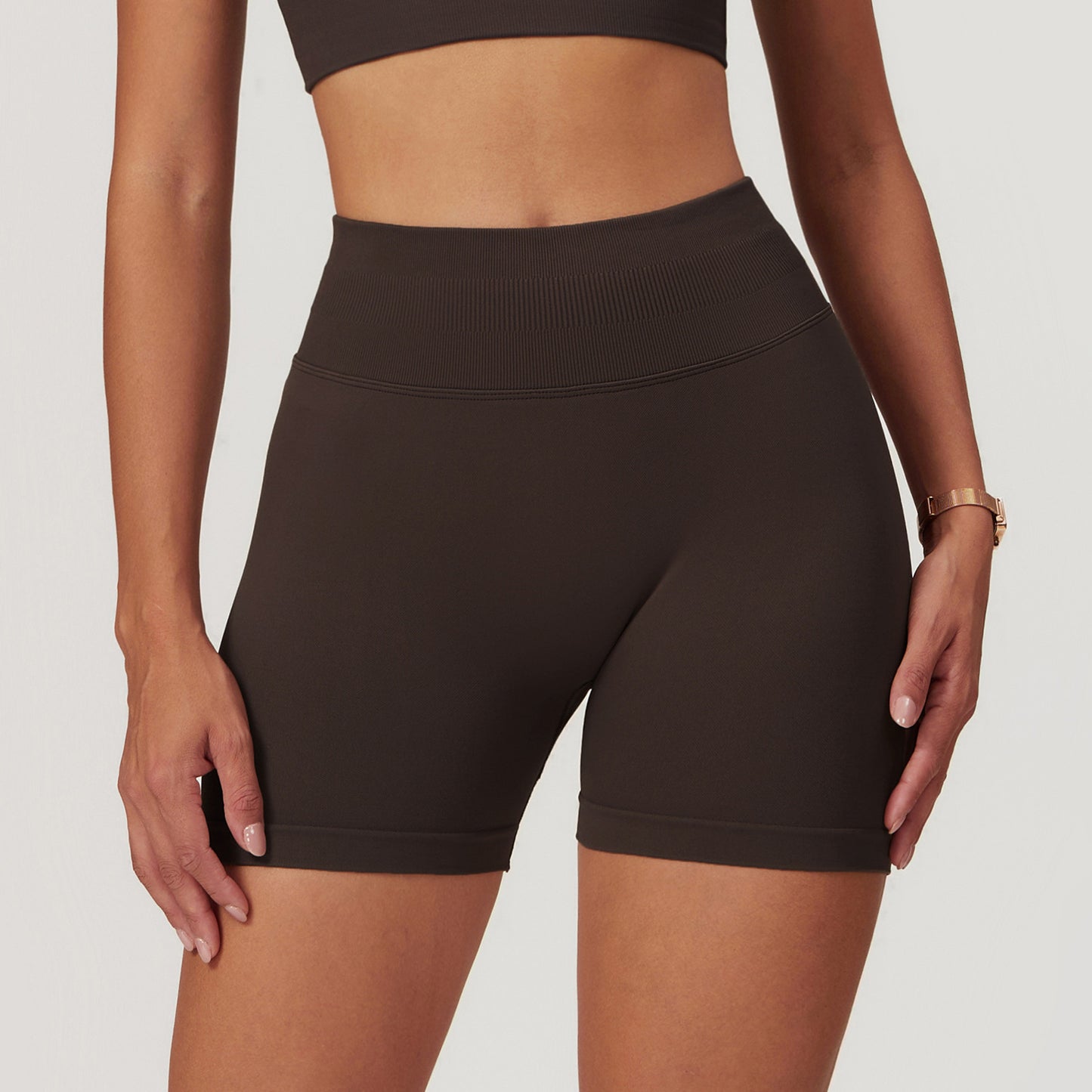 Seamless High Waist Yoga Shorts Skinny Hip Raise Exercise Workout Pants