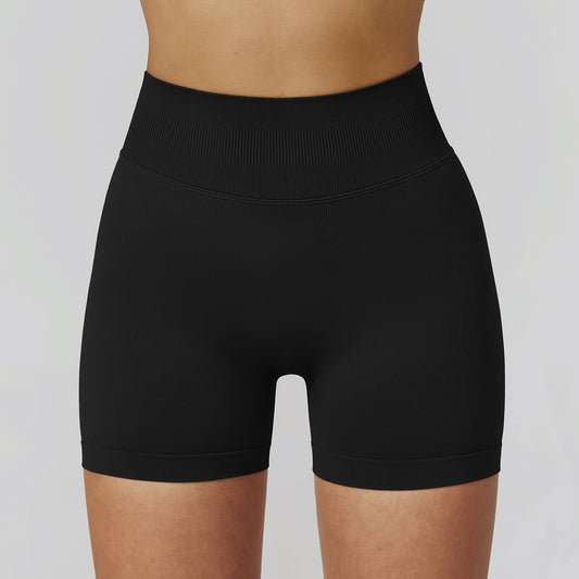 High Waist Pleated Seamless Yoga Shorts